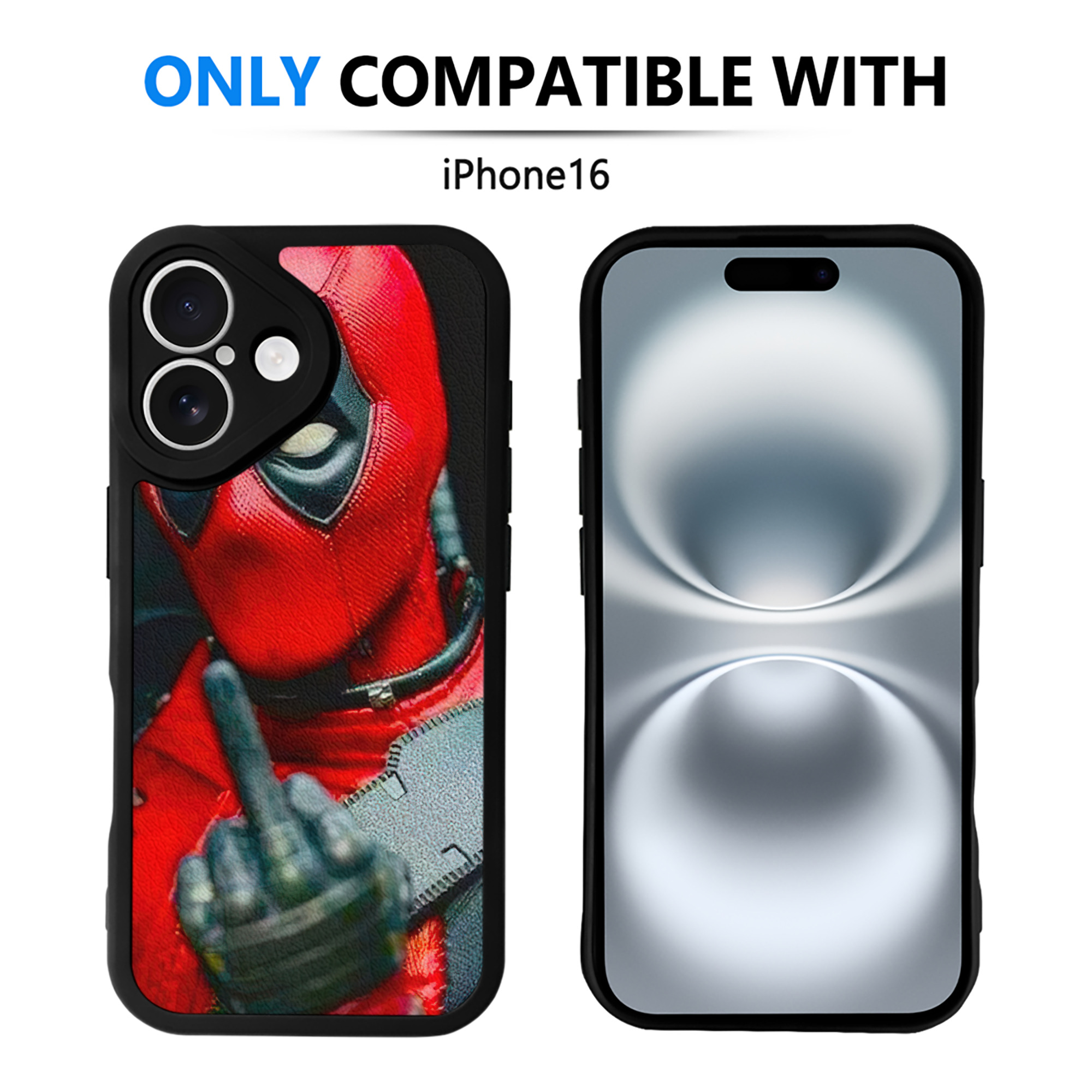 （画像用） Deadpool デッドプール 【iPhone 16シリーズ対応】シリコンスマホケース（レザー調） 材質：シリコン